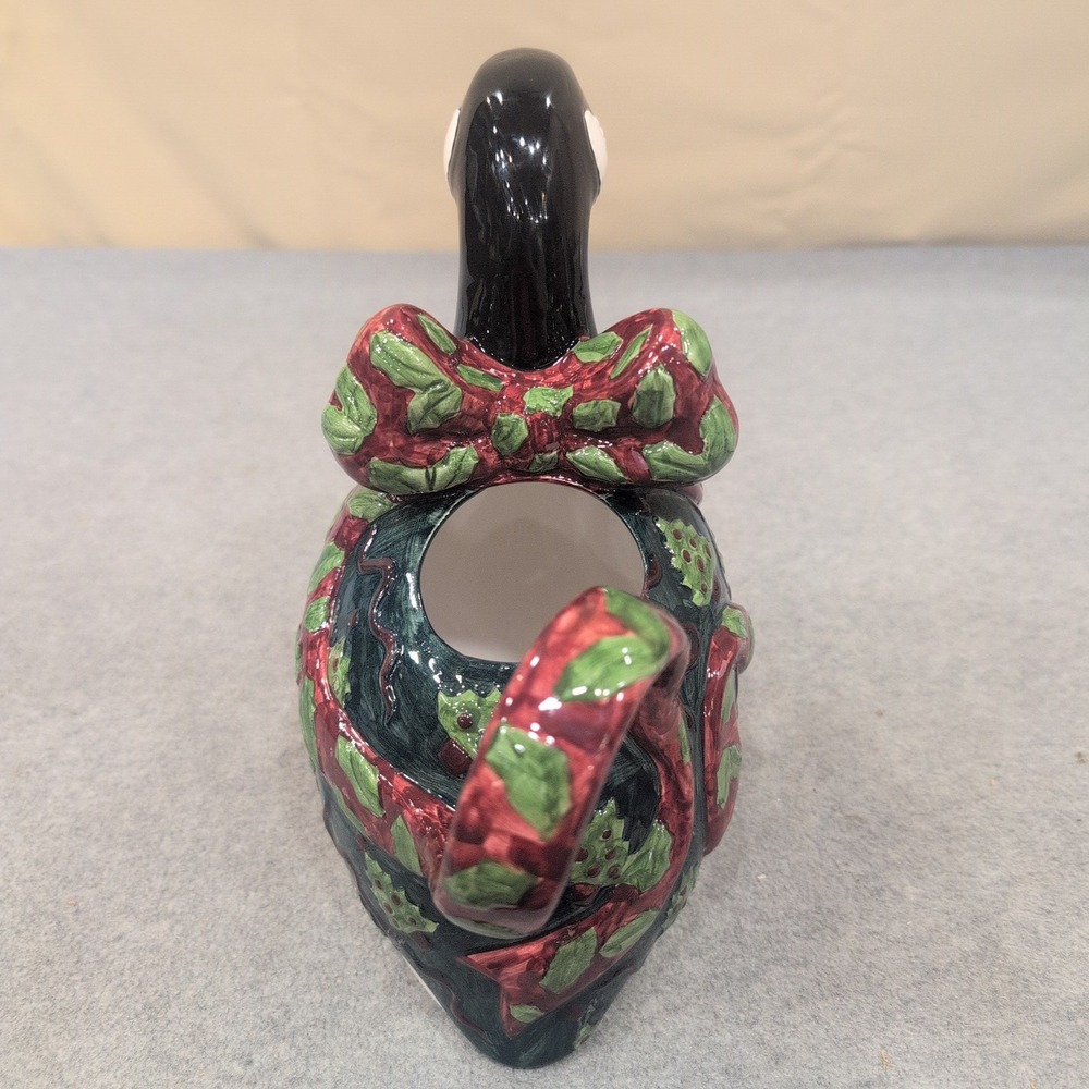 Wilton Court China Christmas Goose Creamer Holly Ribbon Ceramic Pitcher - Picture 4 of 7